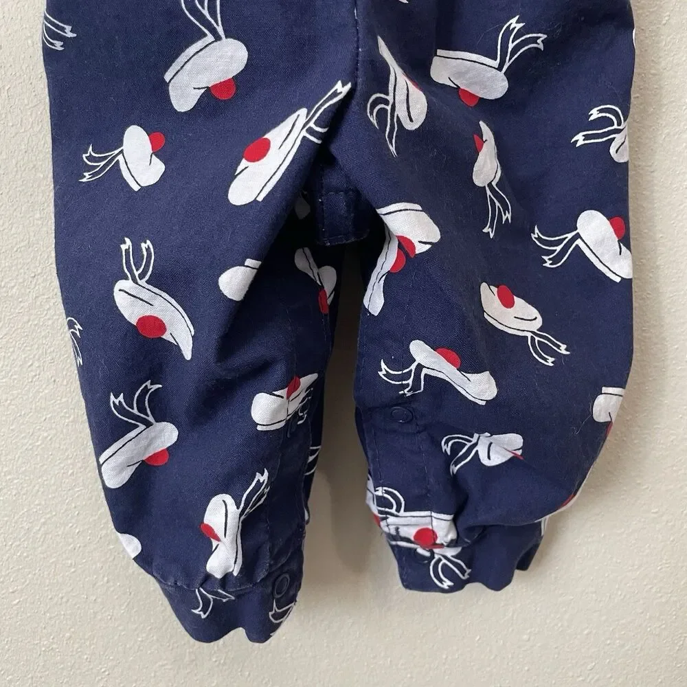 Vintage Oshkosh B'Gosh Beret Hat Baby Overalls Made USA Size 12 Months Vestbak